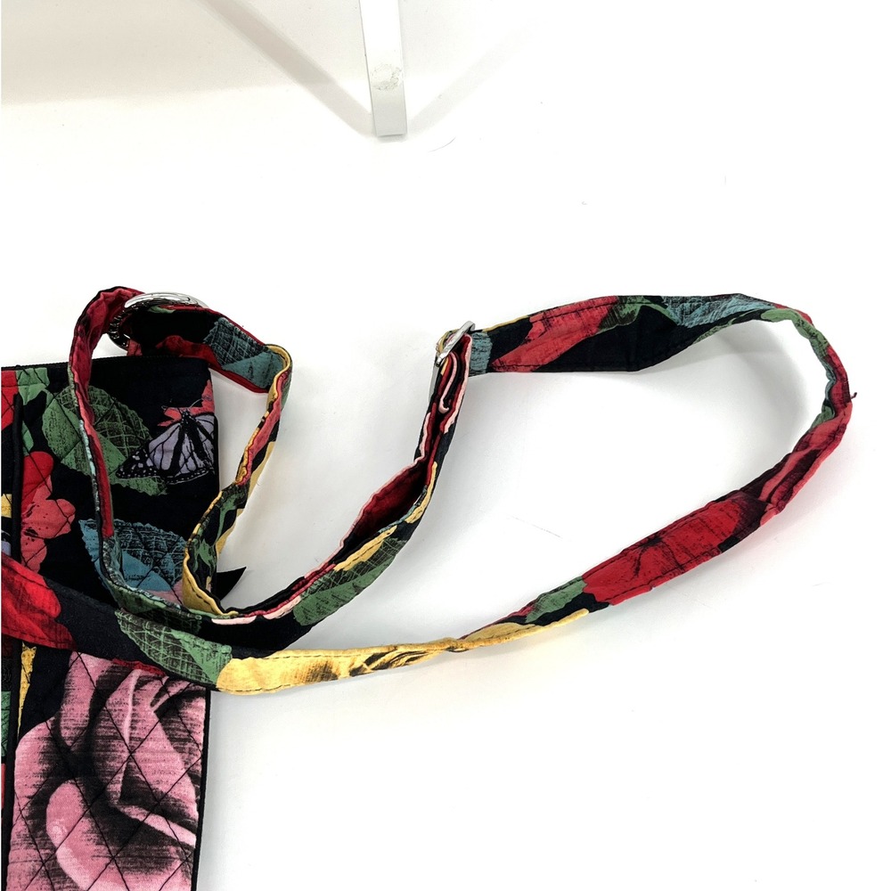 Vera Bradley Hipster Crossbody Bag Havana Rose Floral Butterfly Quilted Retired - Picture 4 of 8